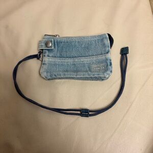 PORTER Yoshida Japan Faded Blue DENIM Zipper Pouch Card Holder Wallet